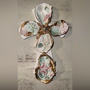 Oyster Shell Cross* Sea Shells*